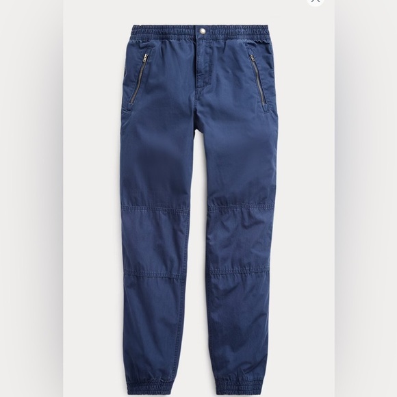 Polo Ralph Lauren Cotton Poplin Jogger Pant Boys X-14/16 Blue Elastic Waist - Picture 2 of 11